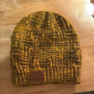 Bluetooth Yellow and Black Knit Beanie